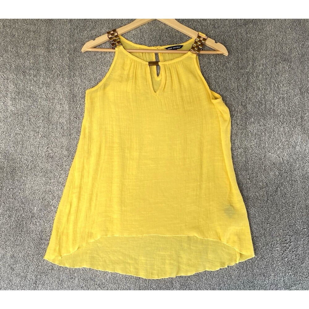 Unique Spectrum Women's Tunic Tank Top Yellow Size Small Lightweight Rayon